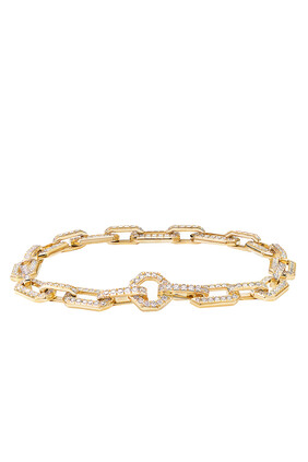Pavé Chain Bracelet, 18k Yellow Gold & Diamond